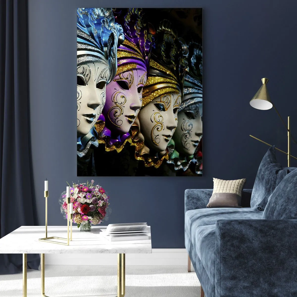 Glastavla - Bild på glas - Hemlighet i guld och i silver - 70x100 cm