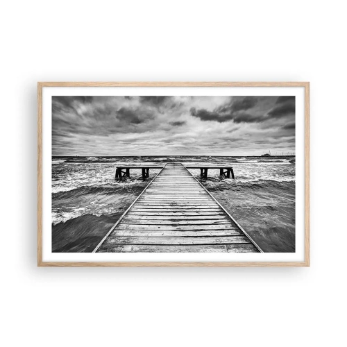 Affisch i ram av ljusek - Jag väntar på vind som blåser bort... - 91x61 cm