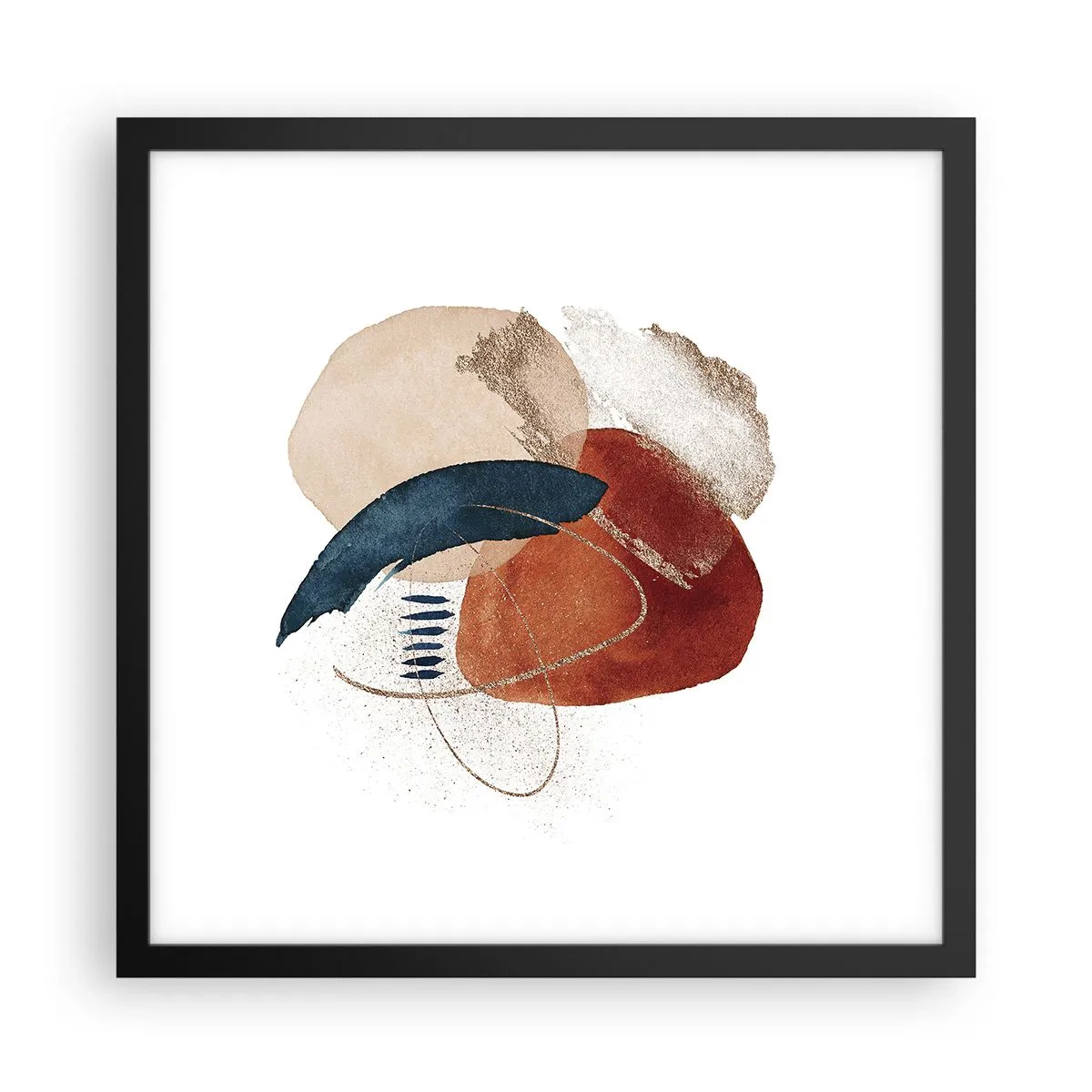 Affisch i svart ram - Oval komposition - 40x40 cm