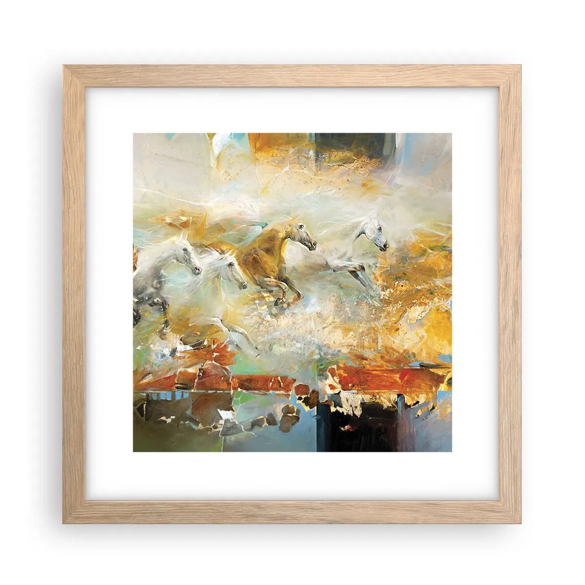 Affisch i ram av ljusek - Galopp genom ljuset - 30x30 cm