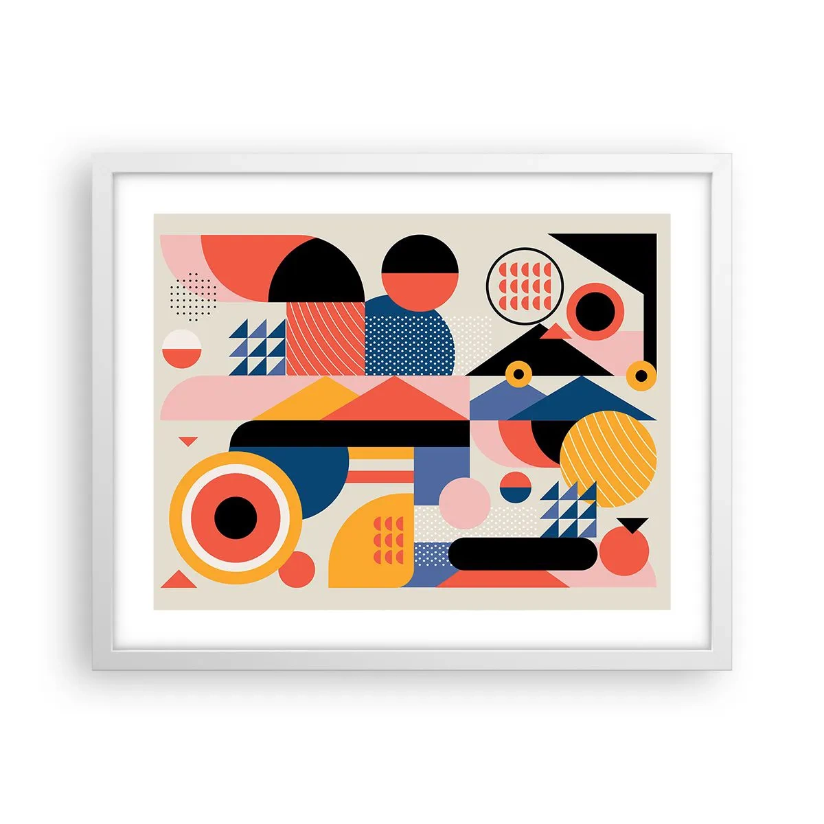 Affisch i vit ram - Komposition: Lek - 50x40 cm