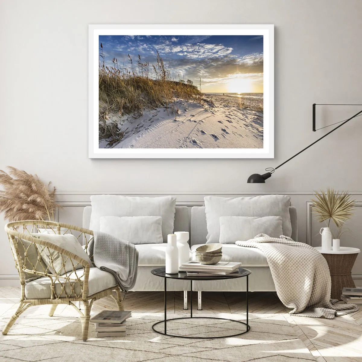 Affisch i vit ram - Inbjudan till promenad - 70x50 cm