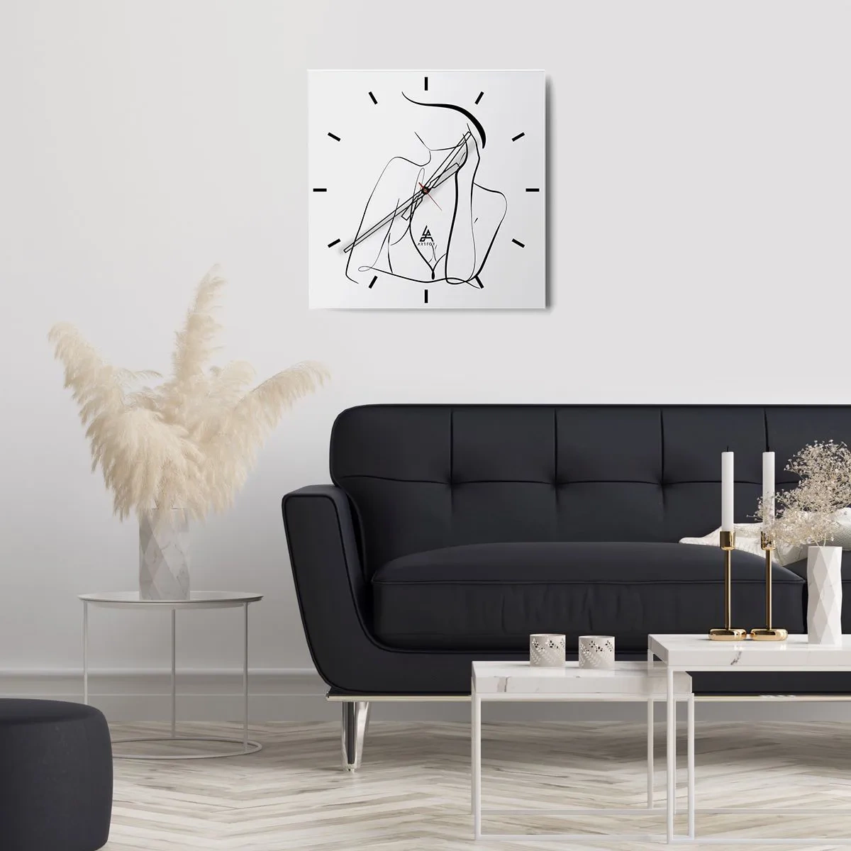 Väggklocka - Klocka på glas - På drömvågen - 40x40 cm