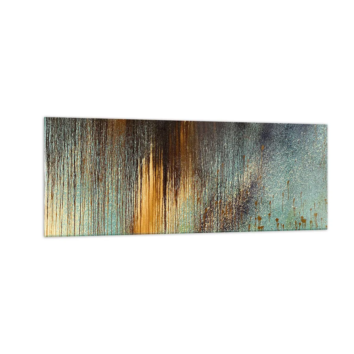 Glastavla - Bild på glas - En oavsiktlig färgglad komposition - 140x50 cm