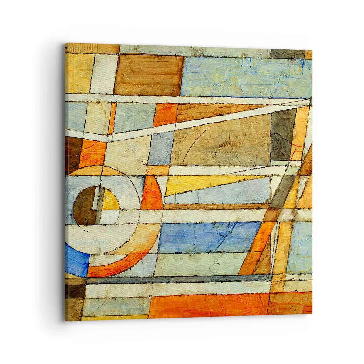 Canvastavla - Bild på duk - Kubismen på bygget - 70x70 cm