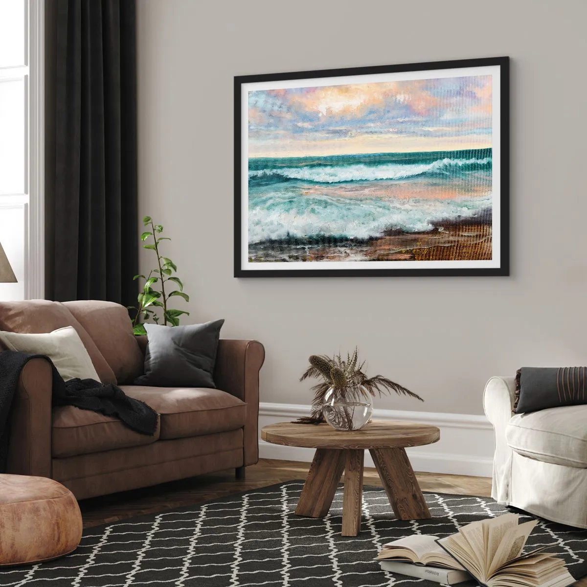 Affisch i svart ram - Här kan du släta ut din själ - 70x50 cm