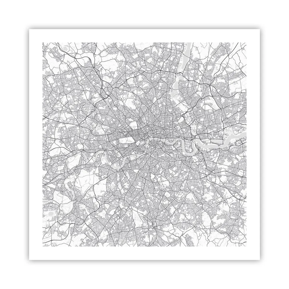 Affisch - Karta över London-labyrinten - 60x60 cm