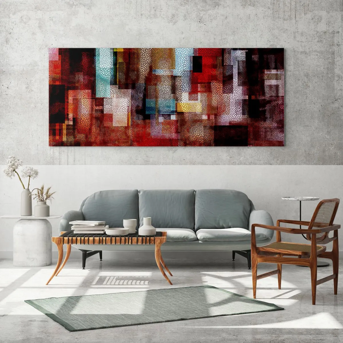 Glastavla - Bild på glas - Blandat och mixat - 90x30 cm
