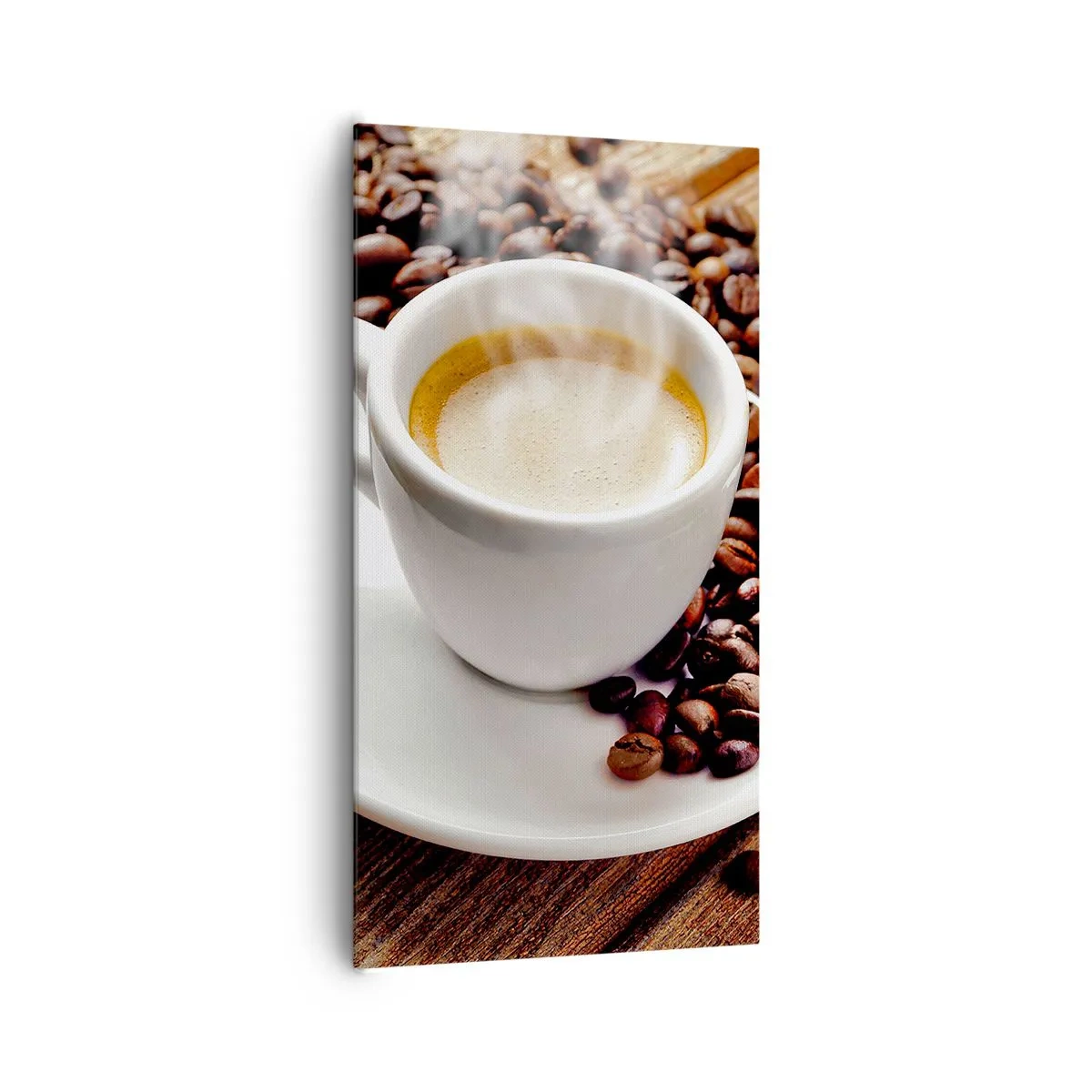 Canvastavla - Bild på duk - Kaffe på bordet - 65x120 cm