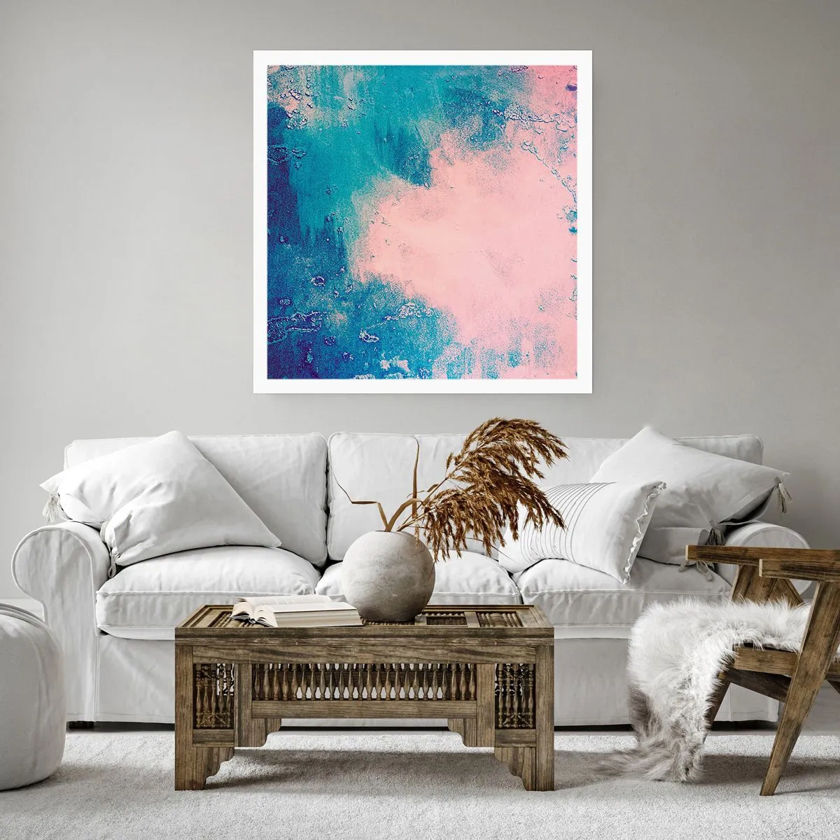 Affisch - Blåa famnar - 60x60 cm