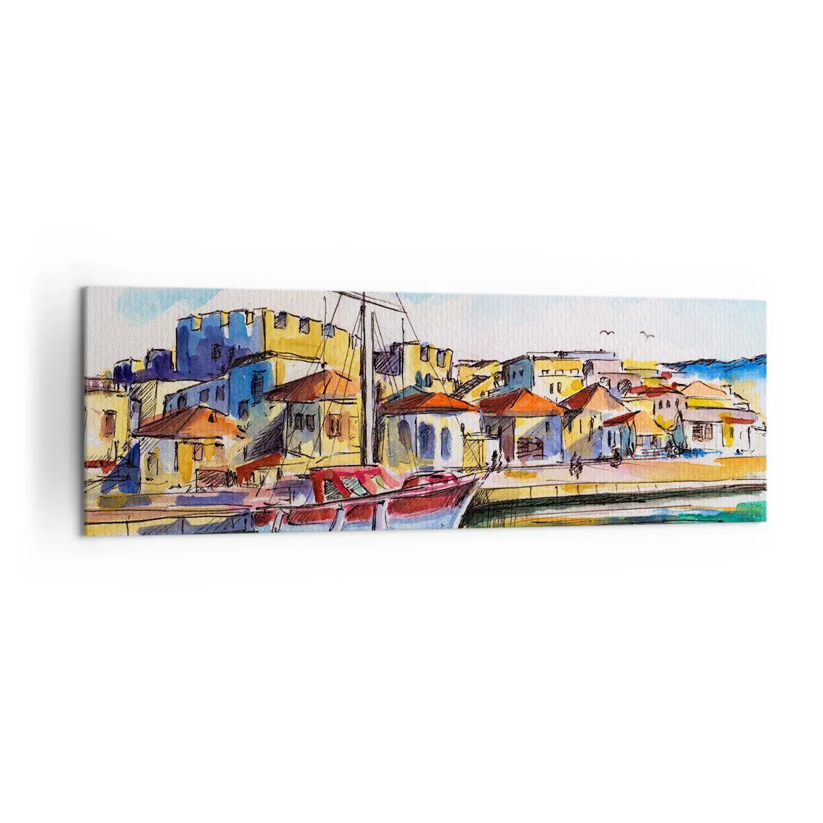 Canvastavla - Bild på duk - Regnbågseftermiddag - 160x50 cm