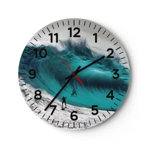 Väggklocka - Klocka på glas - Utmaningen accepterad - 30x30 cm