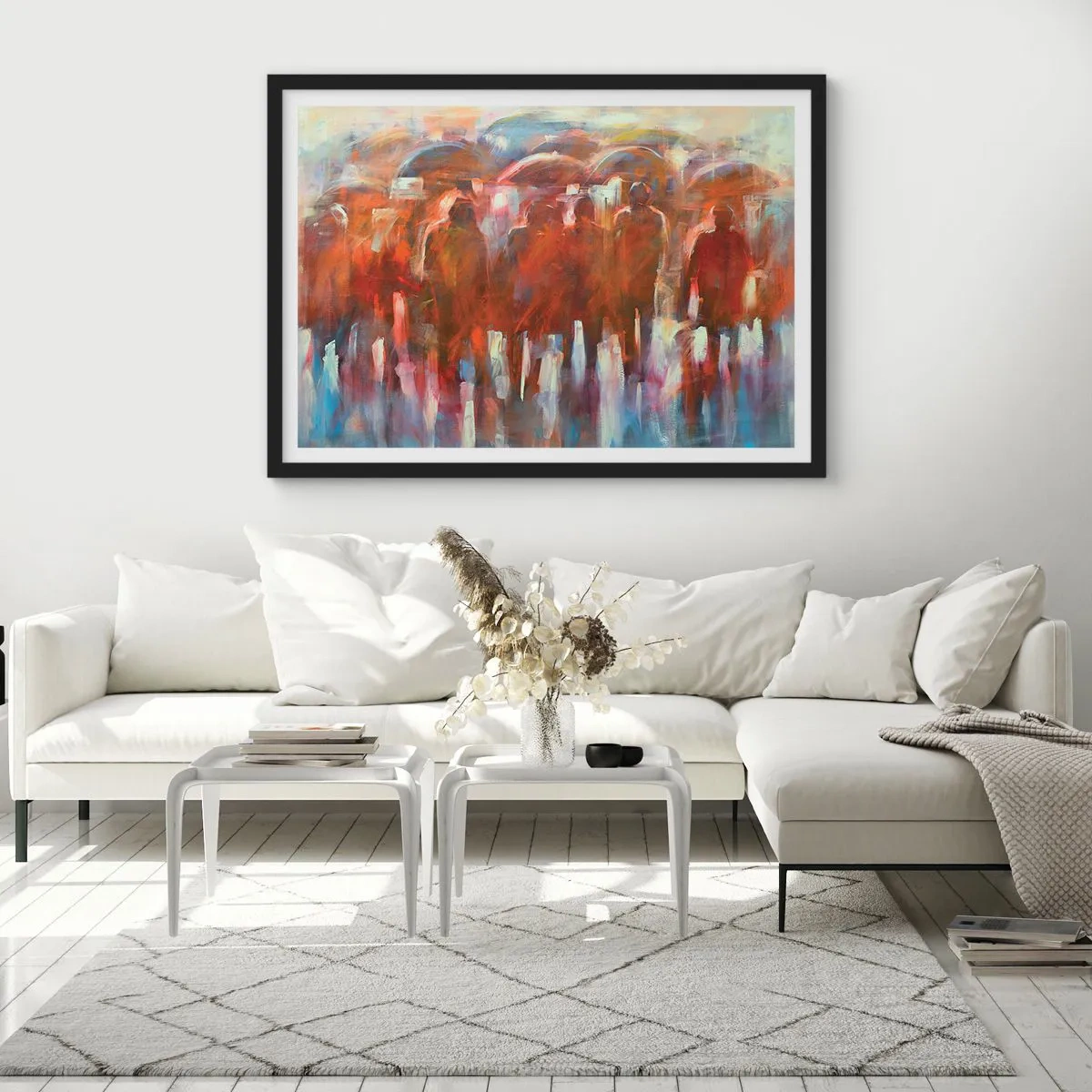 Affisch i svart ram - Jämna i regn och dimma - 100x70 cm