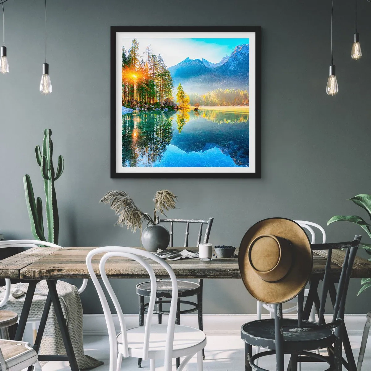 Affisch i svart ram - Majestät och sötma - 60x60 cm