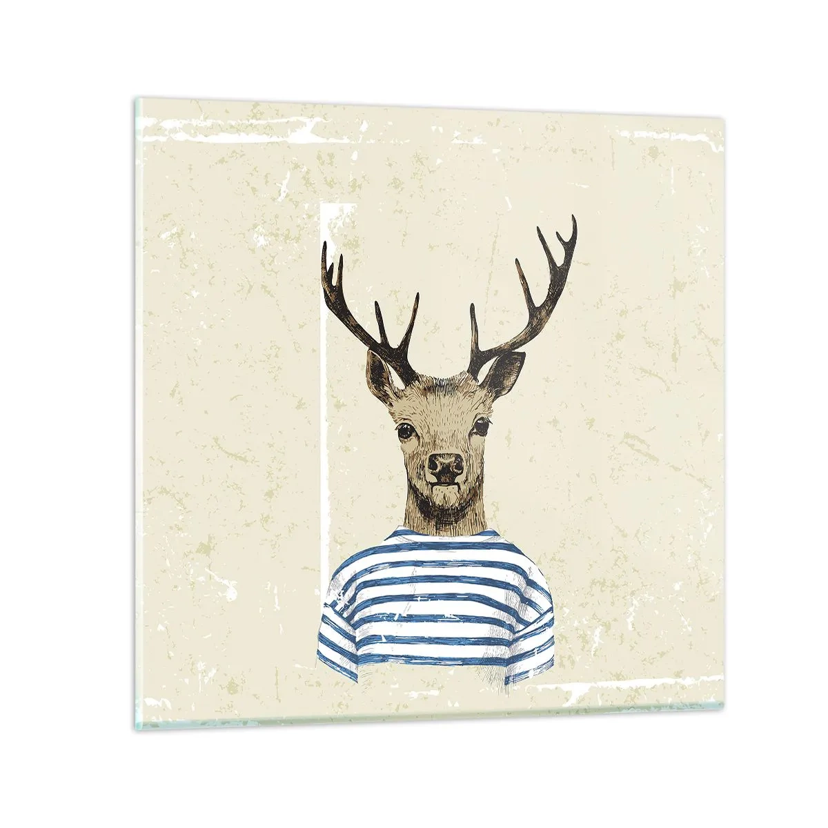 Glastavla - Bild på glas - Ty jag gillar randiga tröjor! - 70x70 cm