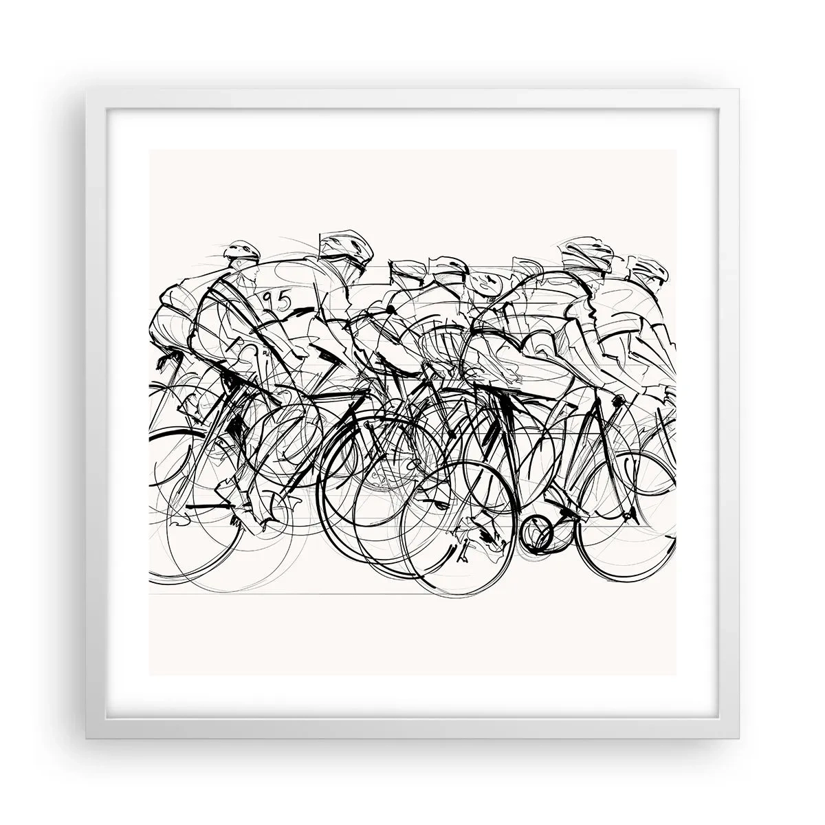 Affisch i vit ram - Lagarbete - 50x50 cm