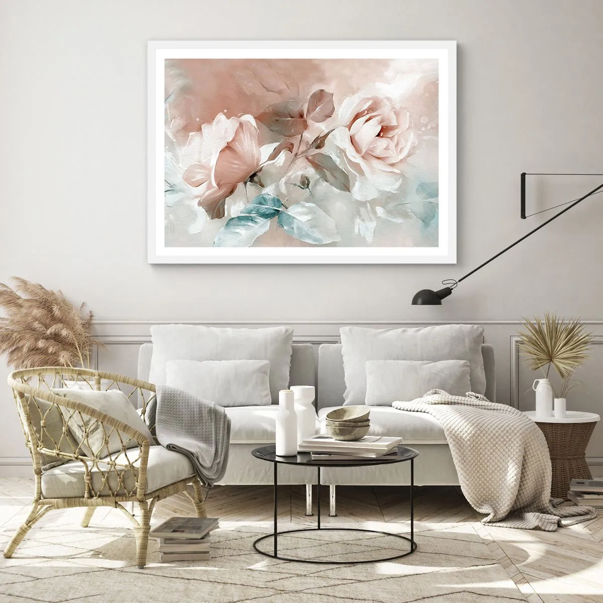 Affisch i vit ram - Romantikens anda - 100x70 cm