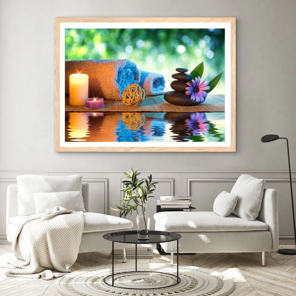 Affisch i ram av ljusek - Tid för kroppen - 100x70 cm