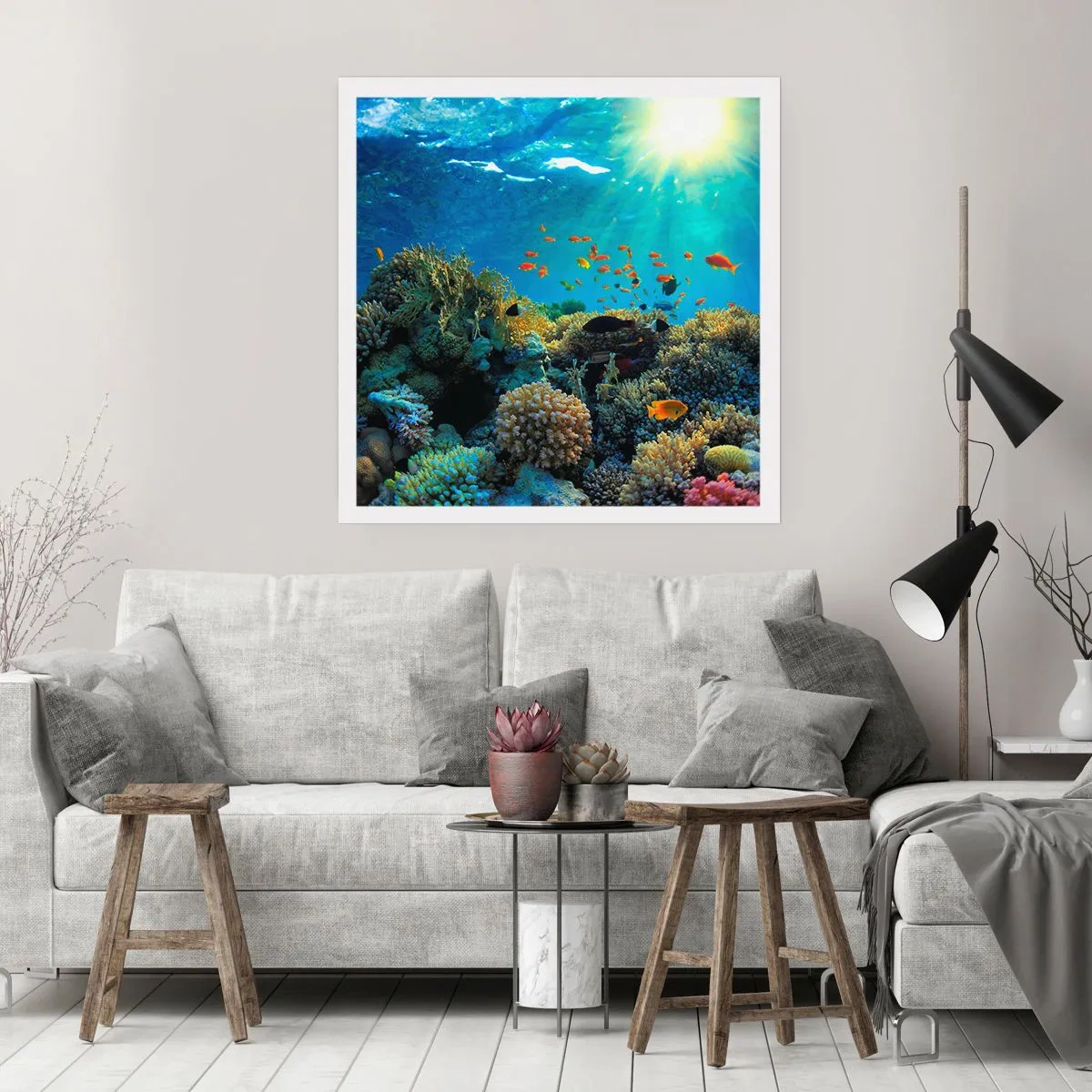 Affisch - Undervatenskatter - 40x40 cm