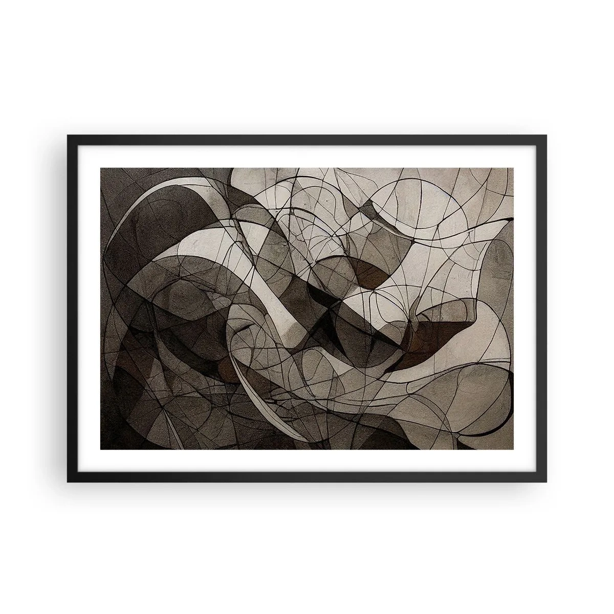 Affisch i svart ram - Cirkulation av jordens färger - 70x50 cm