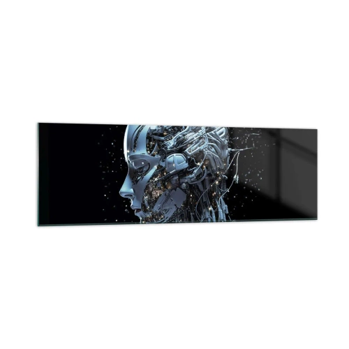 Glastavla - Bild på glas - Teknik är en kvinna - 160x50 cm