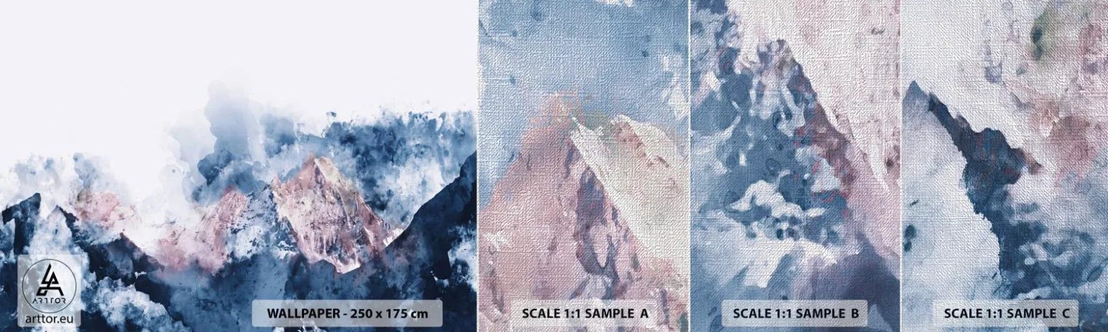 Provbit av fototapet Premium Canvas - Det är toppen! - Abstraktion, Bit, Berg - 100x30 cm