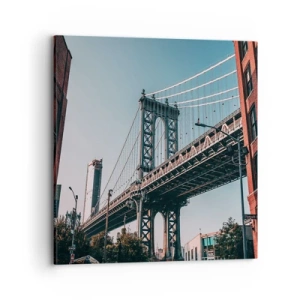 Canvastavla - Bild på duk - Över stadens vågor - 70x70 cm