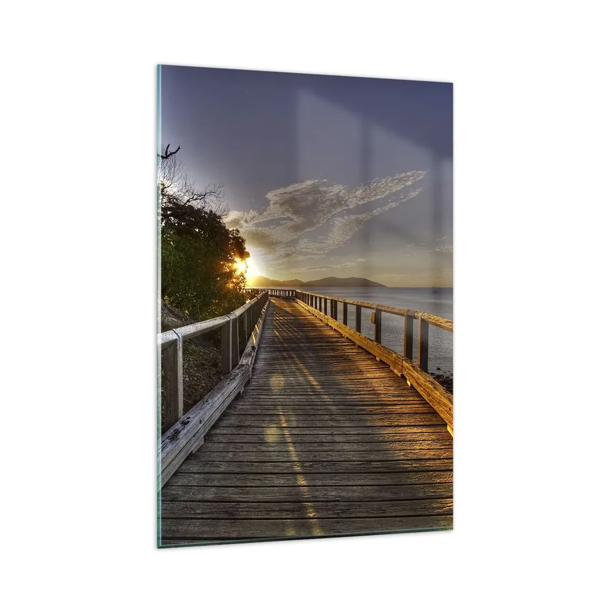 Glastavla - Bild på glas - Gå, fortsätt gå mot solen - 80x120 cm