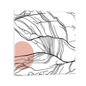 Glastavla - Bild på glas - I grenarnas nät - 40x40 cm