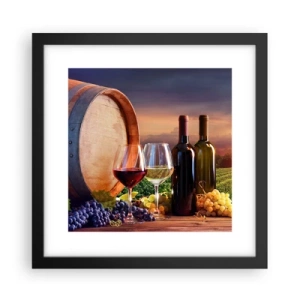 Affisch i svart ram - Här smakar livet - 30x30 cm