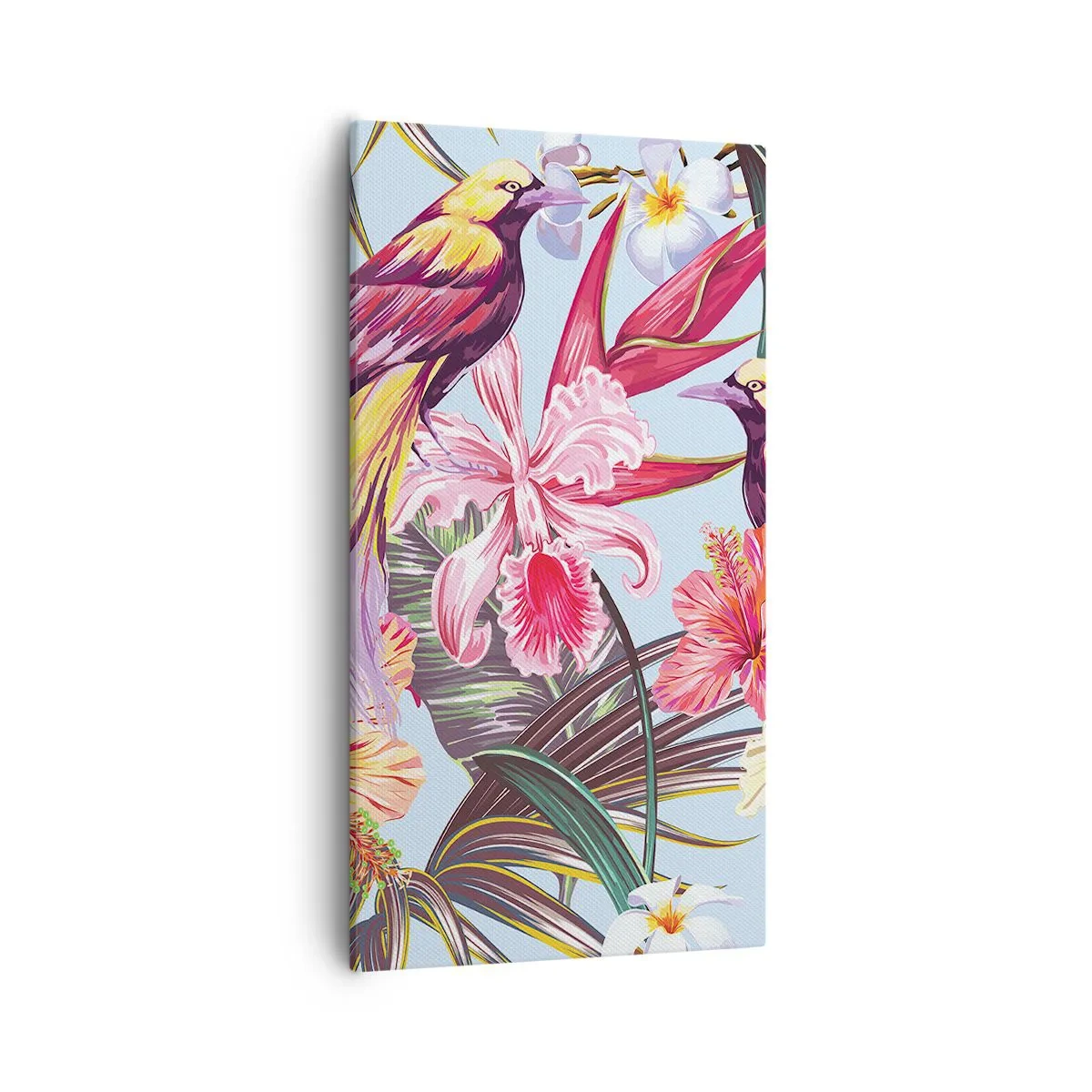 Canvastavla - Bild på duk - Flingor och fjädrar - 55x100 cm