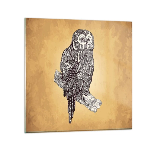 Glastavla - Bild på glas - Invecklade ornament av visdom - 50x50 cm
