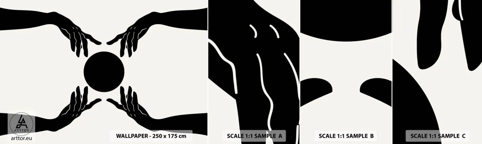 Fototapet Prov Standard Eco - Ett hemligt tecken - Händer, Boll, Händer - 100x30 cm