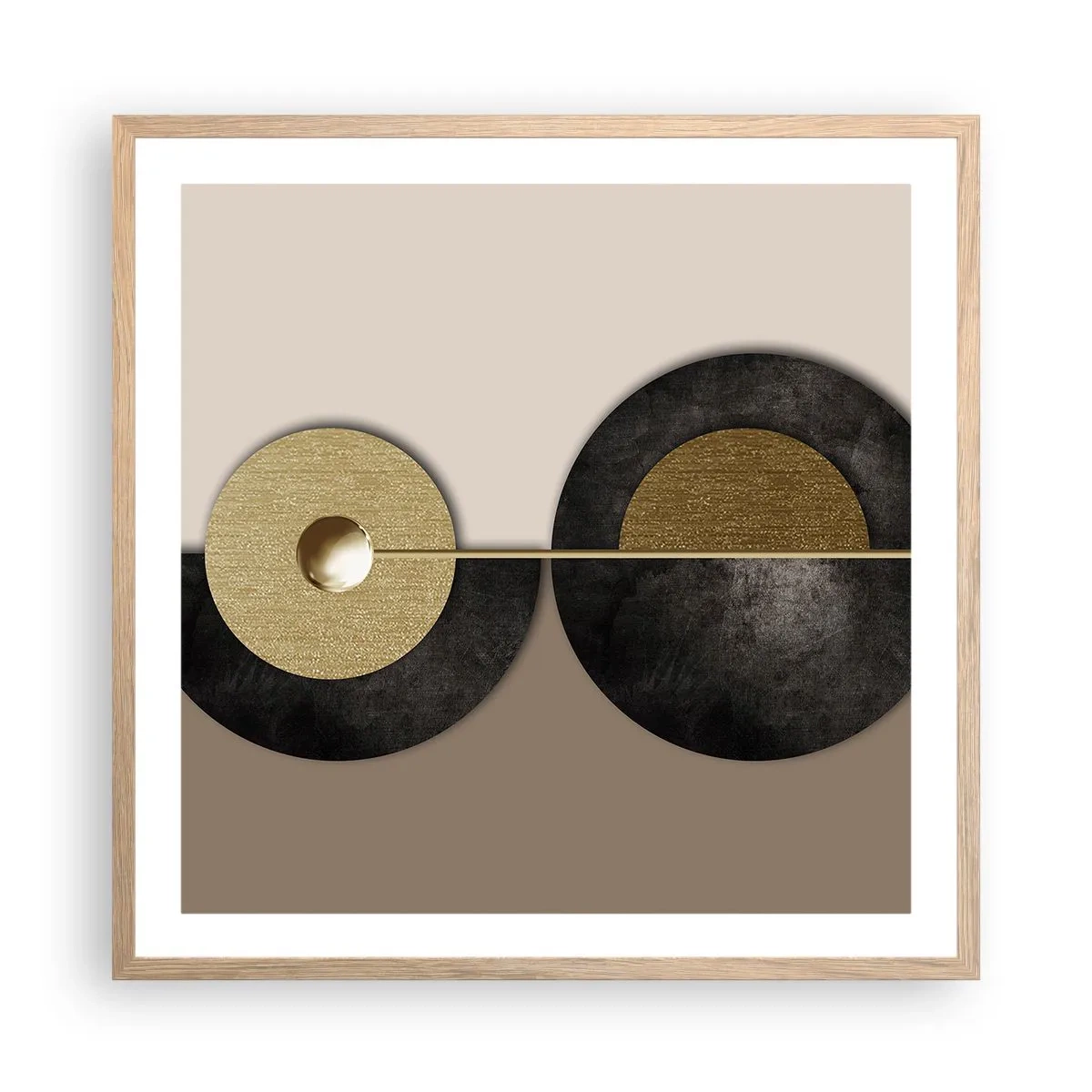 Affisch i ram av ljusek - Variationer runt en cirkel - 60x60 cm