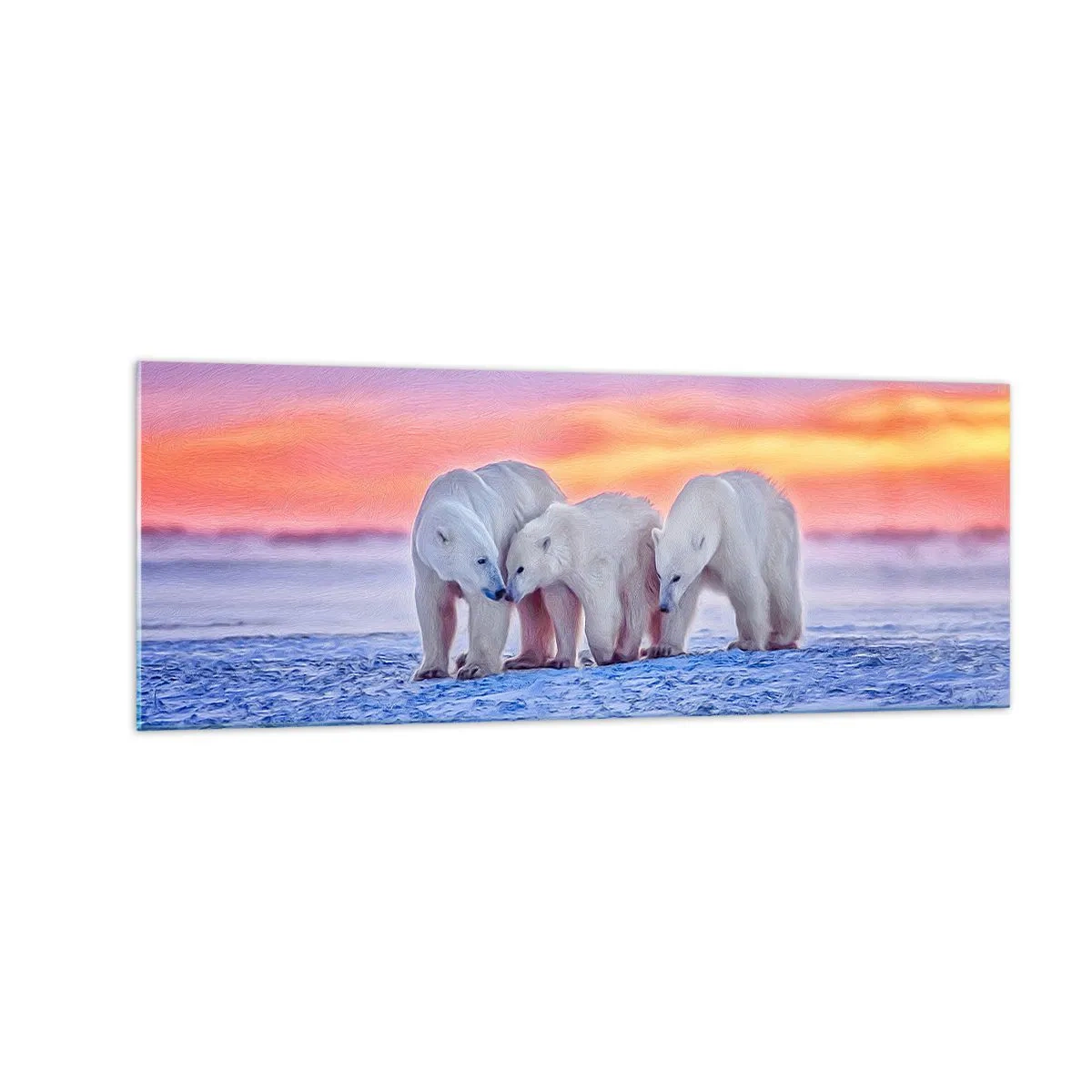 Glastavla - Bild på glas - Det räcker med familjevärme - 140x50 cm