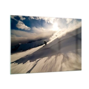 Glastavla - Bild på glas - Fjällutmaningen accepterad - 100x70 cm