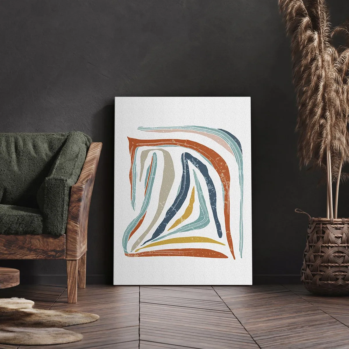 Canvastavla - Bild på duk - Vänligt leende abstraktion - 50x70 cm