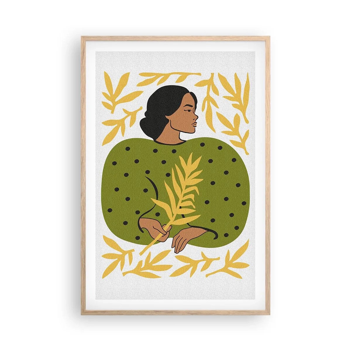 Affisch i ram av ljusek - Hawaiiansk flicka - 61x91 cm