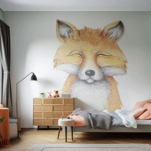 Fototapet Premium Canvas - Rävens humör - För barn, Räv, Vänskap - 300x210 cm