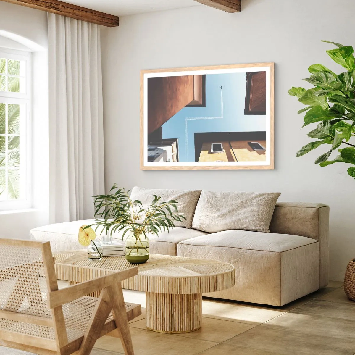 Affisch i ram av ljusek - Ovanför stadens labyrint - 100x70 cm