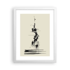 Affisch i vit ram - Skyndsam abstraktion - 30x40 cm