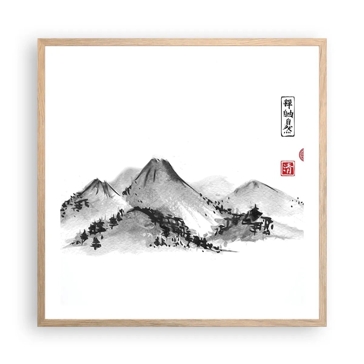 Affisch i ram av ljusek - Bortom fjällen - 60x60 cm