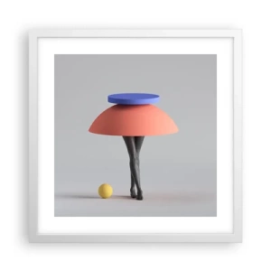 Affisch i vit ram - Surrealistisk komposition - 40x40 cm