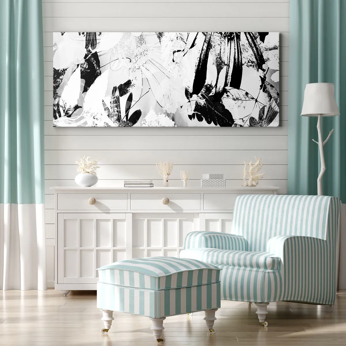 Canvastavla - Bild på duk - Höst i negativet - 140x50 cm