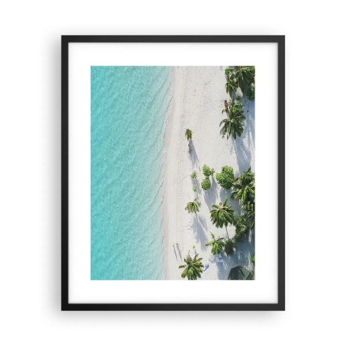 Affisch i svart ram - Semester i paradiset - 40x50 cm