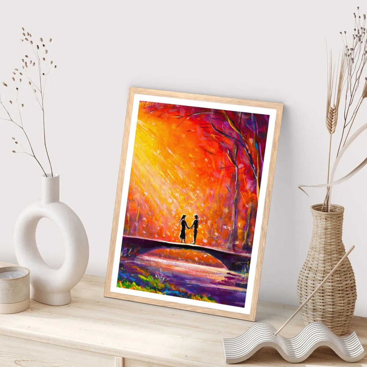 Affisch i ram av ljusek - Himlen älskar också dem - 40x50 cm