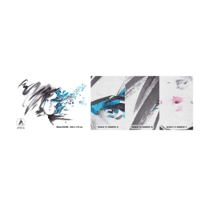 Provbit av fototapet Premium Canvas - Sensuell porträtt i grått och blått - Kvinna, Kvinnans ansikte, Abstraktion - 100x30 cm