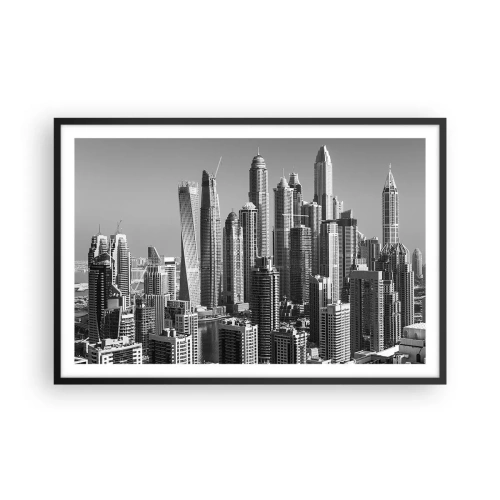 Affisch i svart ram - Stad över öknen - 91x61 cm