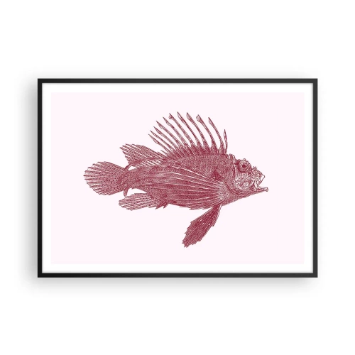 Affisch i svart ram - En invånare i exotiska vatten - 100x70 cm