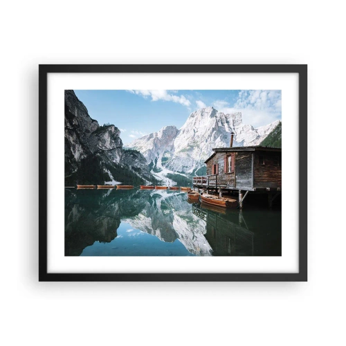 Affisch i svart ram - Kristallklar fjällmorgon - 50x40 cm